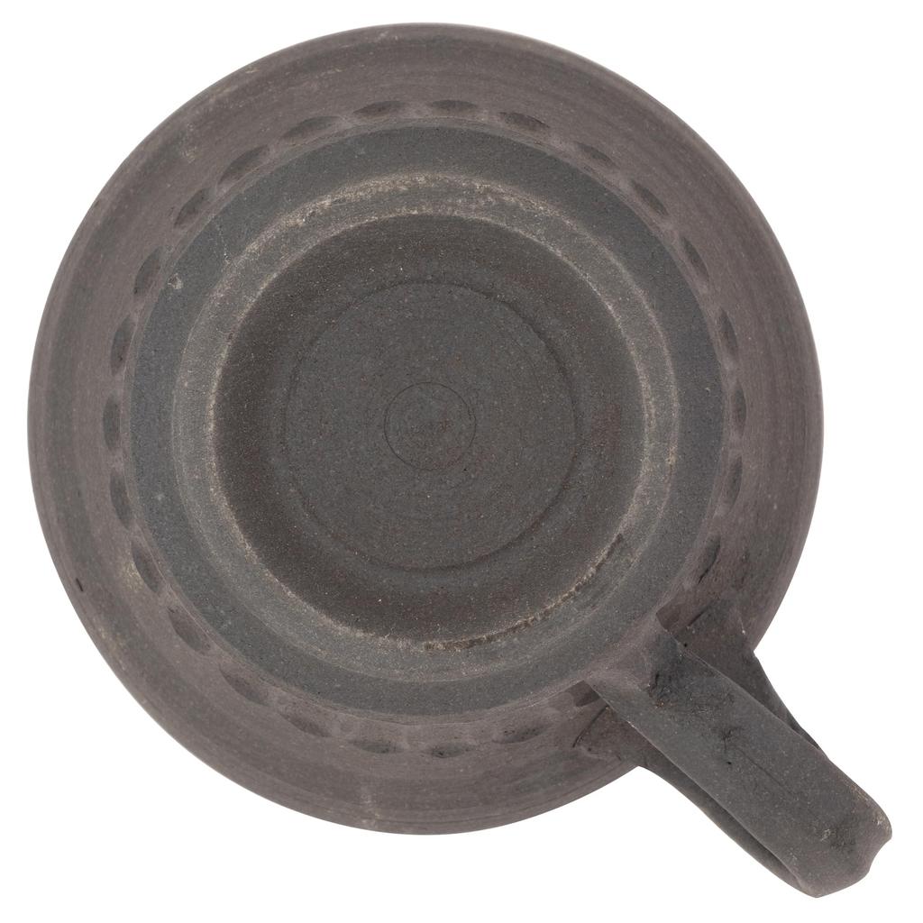 Marui Seito Shigaraki Ware Hechimon Mug, Small, Approx. 250ml Capacity, Water Mirror, Black, 3-4455