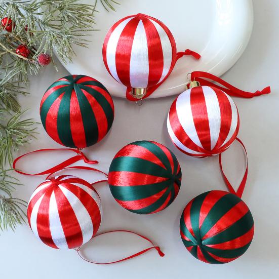 Yousheng 6Pcs 8cm Christmas Ball Ornaments Plastic Hanging Decor for Tree Window Display & DIY Crafts Shatterproof Festive Decorations