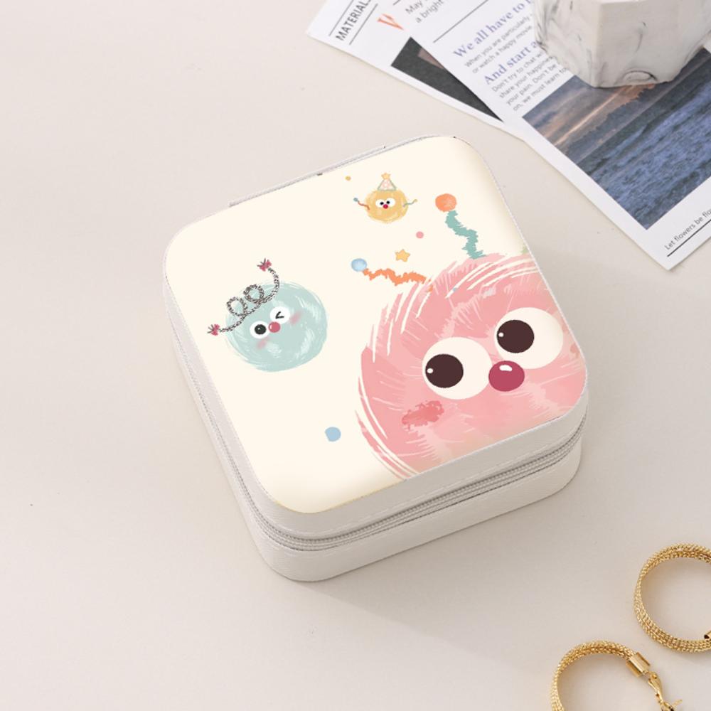 

Мультяшная шкатулка для драгоценностей Милая шкатулка для хранения драгоценностей Помада Кольцо Серьги Шкатулка для драгоценностей 10*10*5cm белый