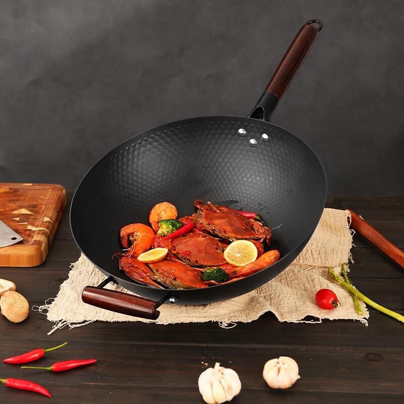 RSFH Nitridierter Eisen-Wok mit Sichtglasdeckel