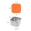 304 Stainless Steel Sauce & Salad Dressing Container with Silicone Lid - Leakproof Square Snack Lunch Box