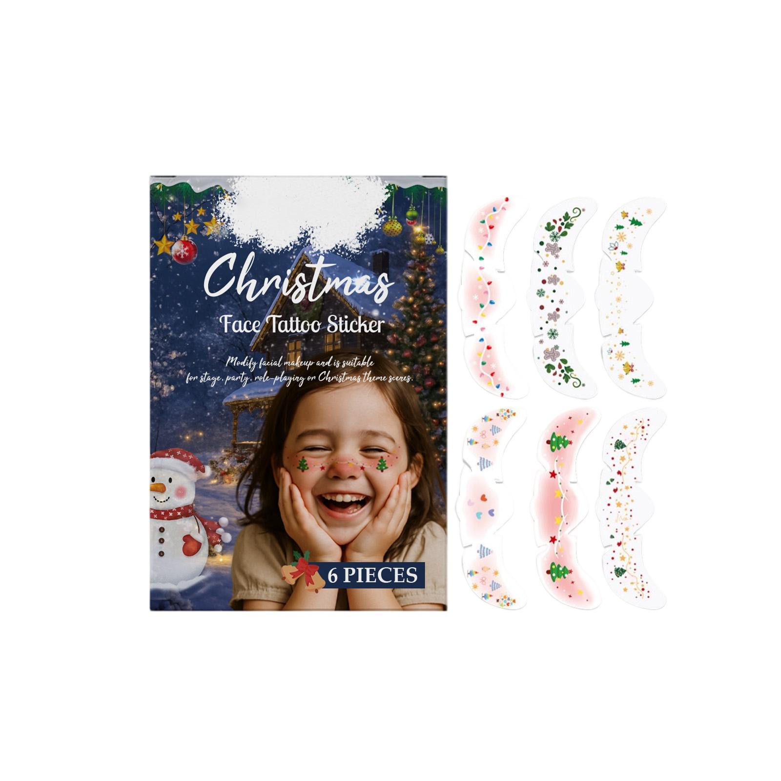 

Cartoon Christmas Stickers, Cute And Sweet, Party Temporary Stickers, Children s Holiday Gifts, Christmas Stickers, Christmas Decorations. One Size синий