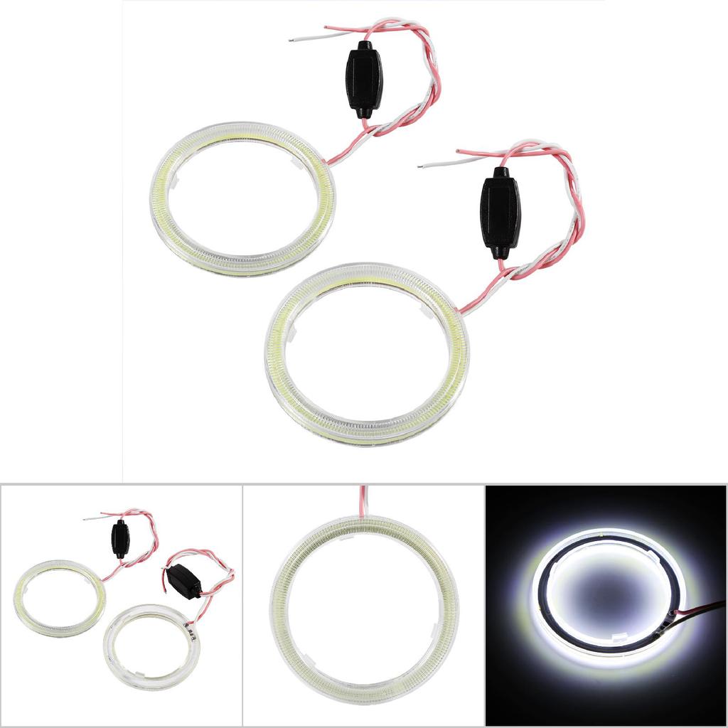 1 Çift Otomatik Halo Halkalar COB Çipli Far DRL LED Motosiklet Araba İçin 60mm