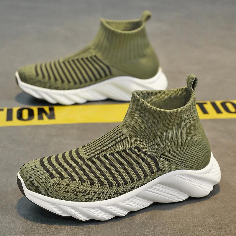 

Большой размер летние дышащие кроссовки с высоким верхом из ткани-мухи мужские новые беговые мягкая подошва повседневные сетчатые спортивные модные туфли 46