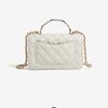 New Leather Niche High-end Classic Diamond Grid Hand-held Chain Shoulder Crossbody Fashionable Versatile Small Square Bag
