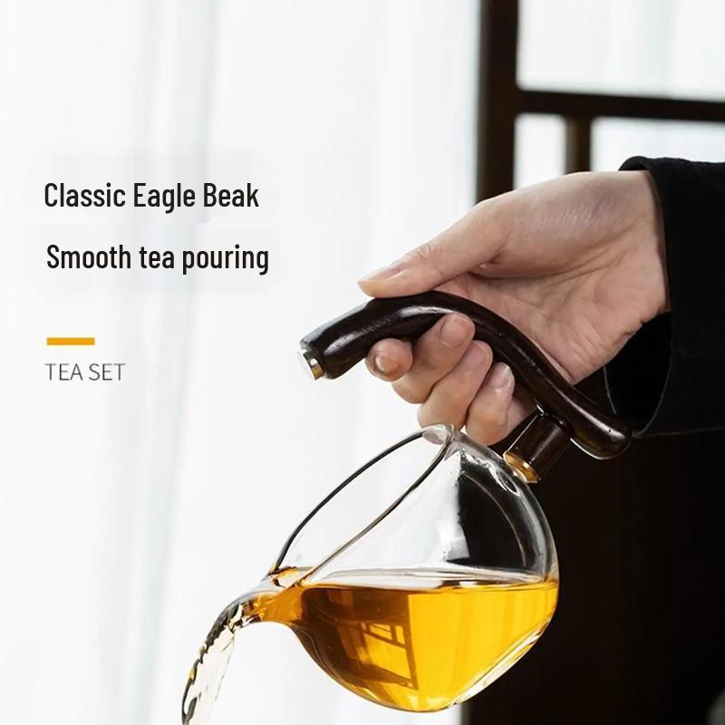 

Жаростойкий стеклянный чайный набор для кунг-фу с чайной чашкой, чайником и гайванью - автоматический бытовой набор