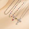 Colorful Double-Layer Y-Shaped Tassel Pendant Necklace for Women