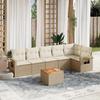 VidaXL Garden Lounge Set with Cushions 7 Pcs, Patio Sofas, Patio Furniture Set, Outdoor Furniture, Beige 3256905