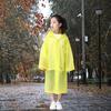 Children Raincoat Convenient Portable Drawstring Design Rainproof Long Kids Hooded Poncho Outdoor Supply