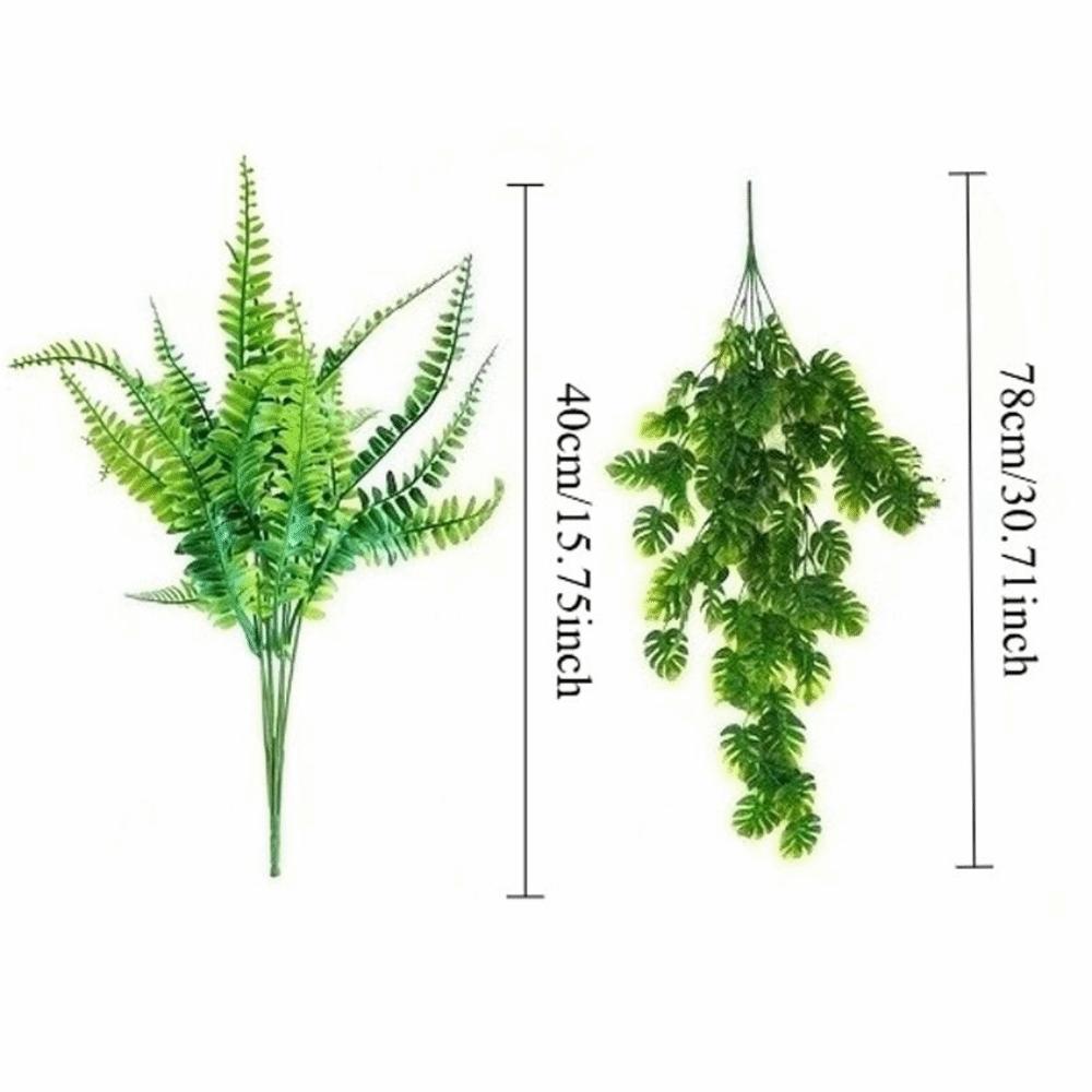 Plastic Artificial Hanging Monstera Vine UV Resistant Trailing Greenery Vine  Balcony