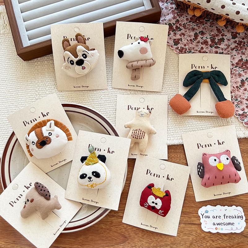 

Korean Style Cartoon Bear 3D Cotton Baby Hair Clip