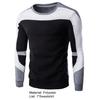 Men Sweatshirt Contrast Colors Patchwork Plush Thicken All Match Warm Autumn Sweatshirt for Work