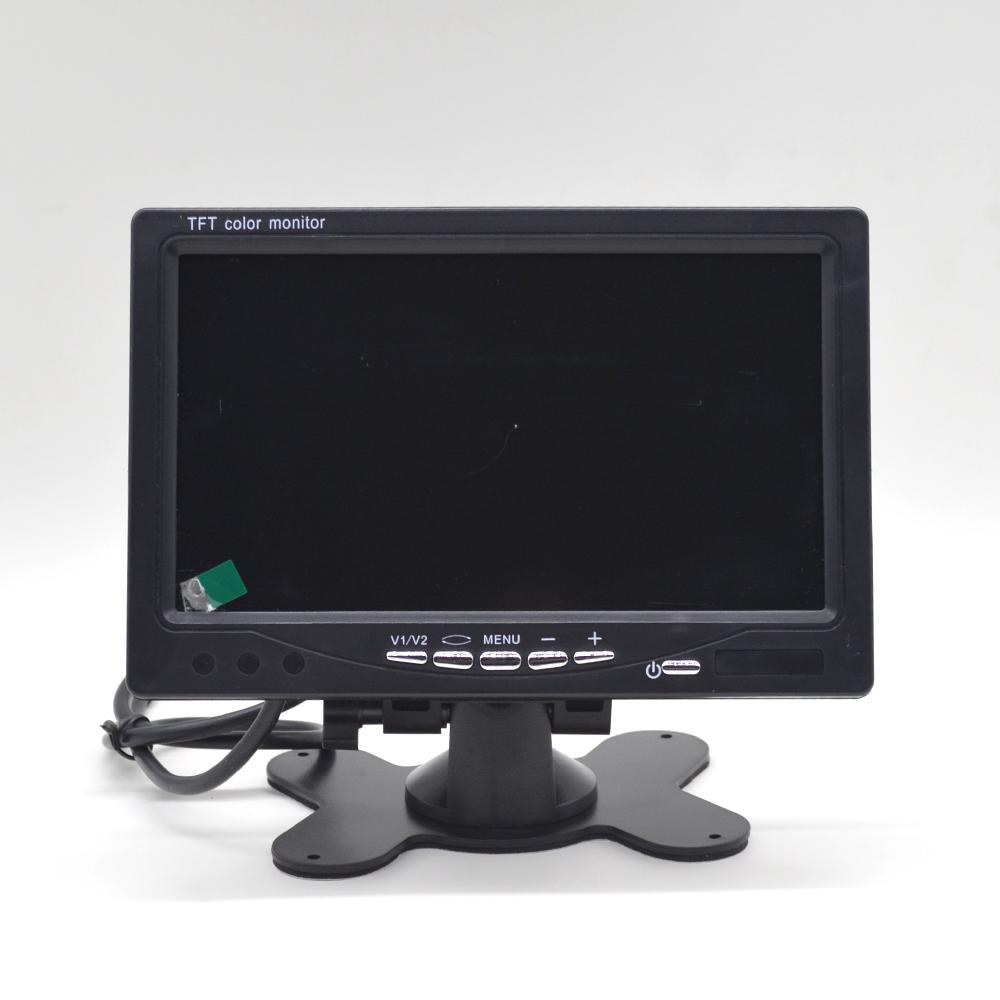 ავტომობილის 7 დიუმიანი ეკრანი HD LCD 12V/24V მანქანის უკანა ხედვის მონიტორი სატვირთო ვან სატვირთო მანქანისთვის Rv CCTV Camper TV სარეზერვო კამერა სახლის ავეჯეულობა