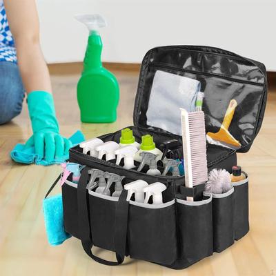 Cleaning Supplies Organizer Carrying Case Versatile Tool Bag with Shoulder Strap for