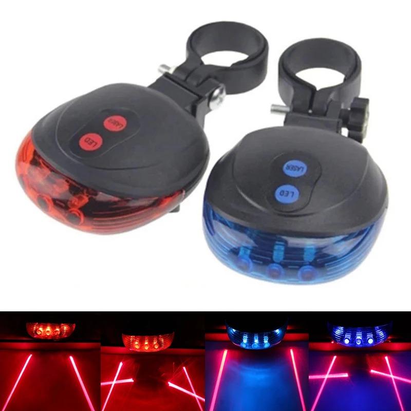 Bicycle Laser Parallel Line Taillight Waterproof Mountain Bike 2 Lasers Starry Sky 5LED Laser Taillight Safety Warning Taillight