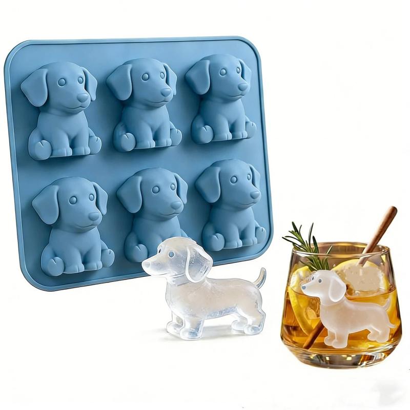 3D Highland Cow Ice Silicone Mold With 6 Compartments For Diy Beef Ice Cubes Is Suitable For Home Kitchens, Bars And As A Tool