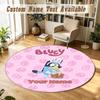 Round Rug Custom NameBluey Pattern Non Slip Carpet Home Floor Decor