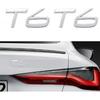 T6 Emblem 3D Metal Badge Car Hood Truck Door Side Fender Rear Trunk Emblem Sticker Decals for Volvo XC60 S60 V60 Polester (Silver)