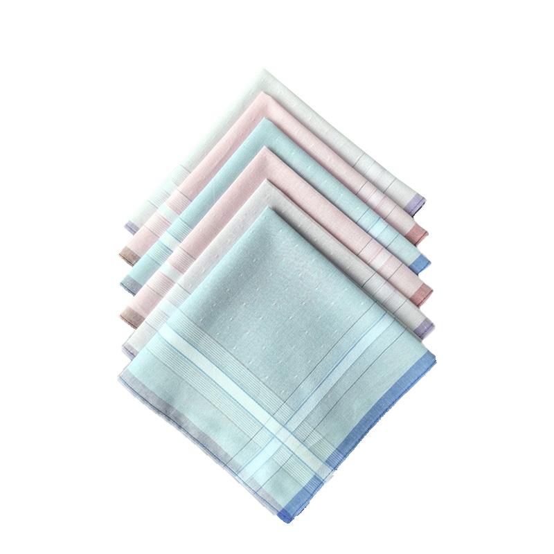 3Pcs Cotton Wedding Party Gift Women Square Color Plaid 29*29cm Hand Towels Sweat-absorbing Checkered Printed Handkerchiefs