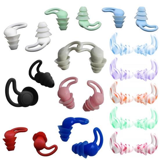 1 Paire Bouchons d'Oreilles en Silicone Réduction du Bruit Lavables Imperméables Doux Réutilisables Protection Auditive Concerts Travail Étude Sommeil Bouchons d'Oreilles Silencieux