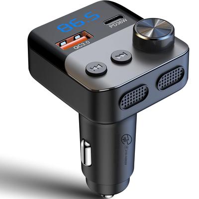 Transmisor FM TOZATT con Carga de 54W y Bluetooth para Encendedor de Cigarrillos de Coche Compatible Ultra-Rápido 5.3, Bluetooth en el Coche, Llamadas Manos Libres,