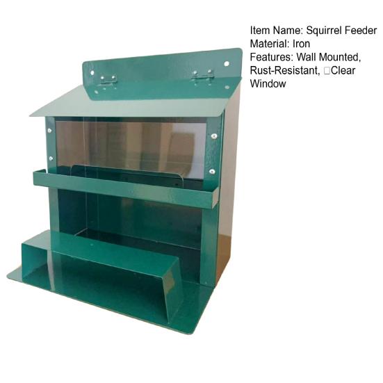Outside Squirrel Feeder Metal Chipmunk Feeder with Clear Window Outdoor Wall Mounted Peanut Feeder Gift for Wildlife Lovers