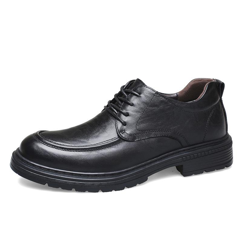 Men s Fashionable 4.5CM Height-Boosting Leather Lace-Up Shoes - Trendy Business Casual & Breathable Design 45