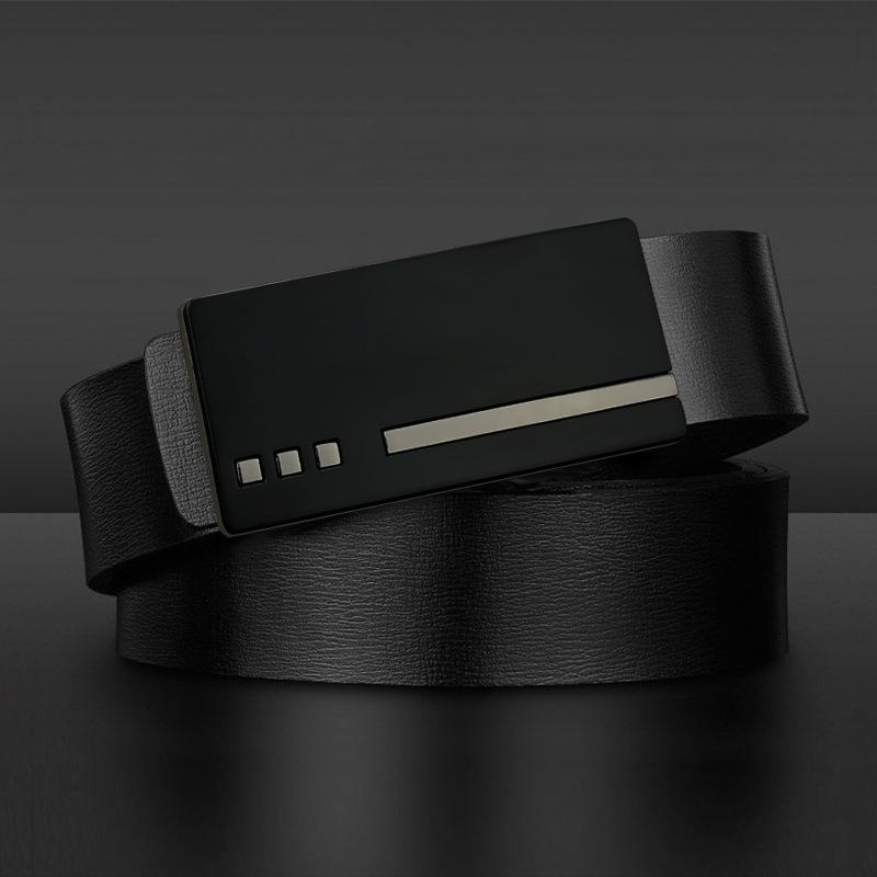 

Ремень мужской высококлассный деловой с автоматической пряжкой, кожаный ремень для мужчин среднего и молодого возраста, повседневный универсальный ремень для мужчин 130cm
