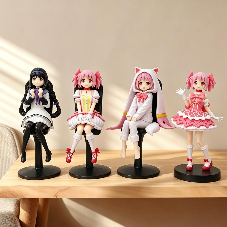 Anime 17.5-18.5Cm Kaname Madoa Akemi Homura Sitting Posture And Standing Posture Cute Sweet Figure Pvc Model Toys Gifts In Stock