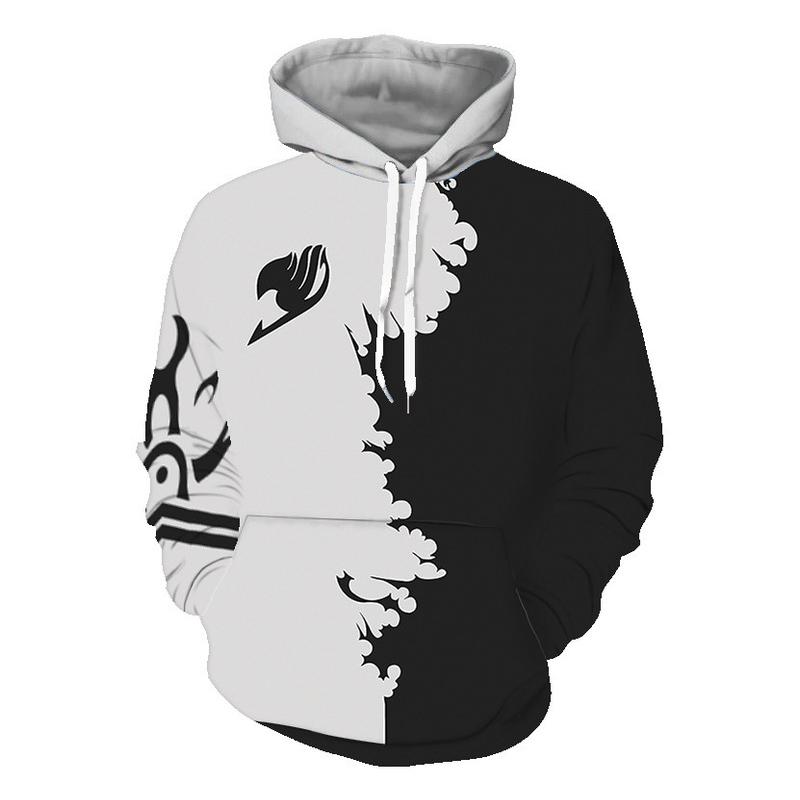 

Новые толстовки с капюшоном в стиле аниме «Fairy Tail», модные персонажи, флисовая толстовка с 3D принтами, мужские и женские куртки S
