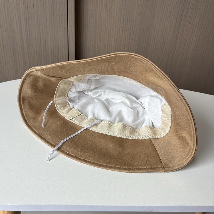 Spring and Summer Sun Protection Letter Small Label Bucket Hat Men and Women Versatile Thin Sun Hat Summer UV Protection Basin Hat