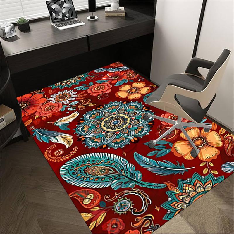 1PC Floral Mandala Extra Large Non Slip Floor carpet, Office, family, bedroom, Studio   Large Area Rug Indoor Rugs, , Vibrant Colors