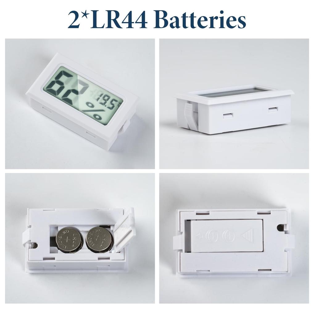 Mini Digital Hygrometer Gauge Thermometer, LCD Temperature Humidity Meter for Humidors Greenhouse Jars Grow Tent Box Garden