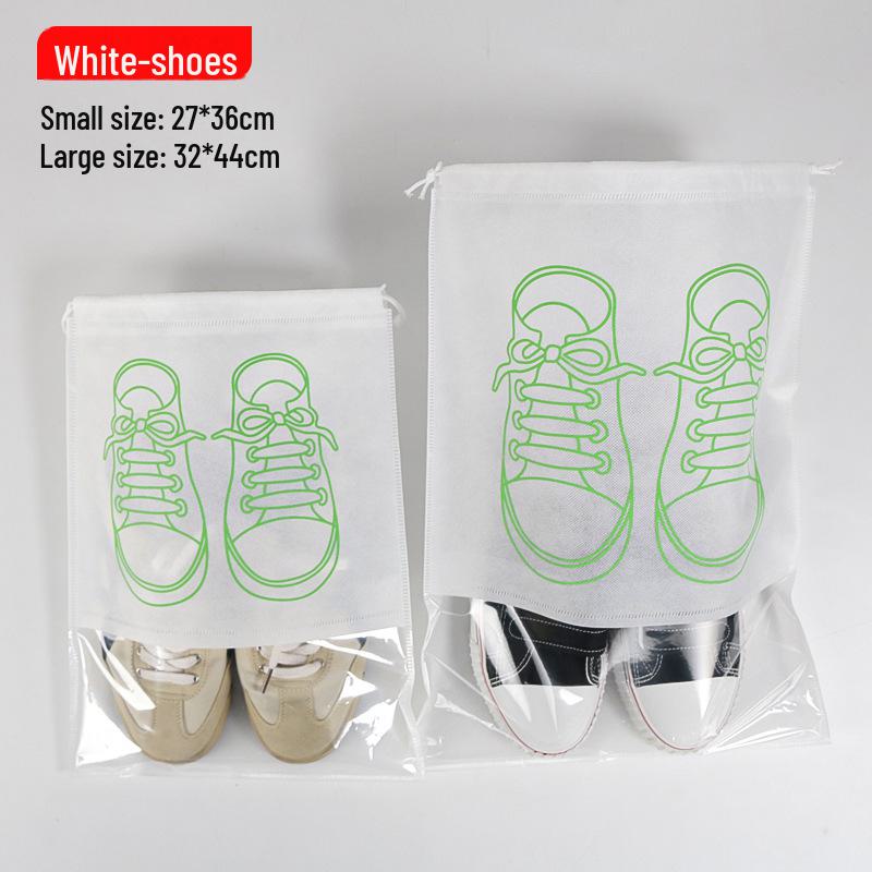 Thickened Transparent Non-Woven Drawstring storage bag for Shoes, Toys, and Travel - Dustproof and Spot-Free.