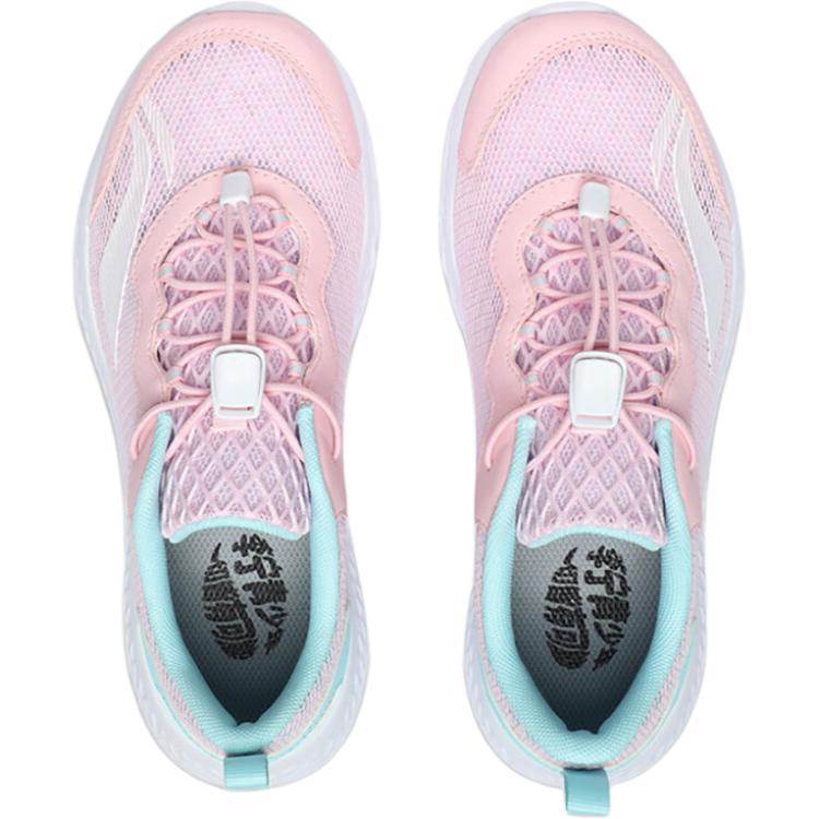Li Ning Kids Sports Lifestyle Series Comfortable Lightweight Non-Slip Wear-Resistant Low-Top Running Shoes Kids sneaker Light-Pink YKFR024-22
