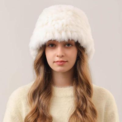 Plüschmütze Damen Winter warm Ohrenschutz gestrickte Fischermütze Wandern verdickt warm kalt Skimütze