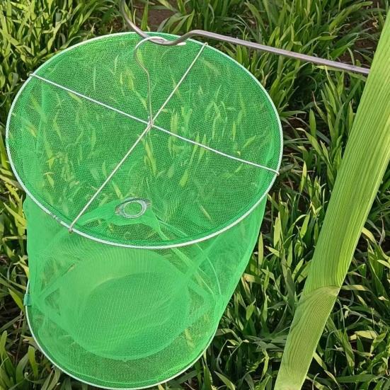Hanging Fly Trap Indoor Outdoor Garden Farm Barn Ranch Foldable Fly Catcher Bag Heavy Duty Weather-proof Reusable Fly Control Green Cage