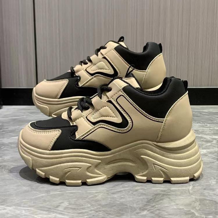 Height Increasing Insole Dad Shoes Women's Spring and Autumn New Bai Match Platform Dad Shoes Dad Shoes Student Casual Shoes Women