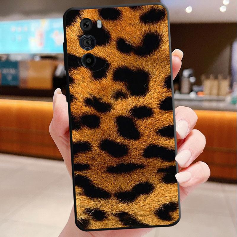 Phone Case For Motorola Edge 50 40 Pro 60 50 40 30 Ultra Neo Fusion Moto G85 G72 G53 G54 G84 G13 G32 Tiger Leopard Print