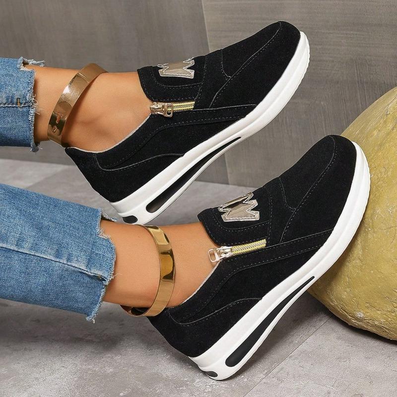 Fashion Women Autumn Sneakers Casual Zipper Platform Women Vulcanized Shoes Anti-slip Comfortable Sneakers Women Zapatillas De Mujer