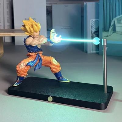 Anime Themed Night Lamp LED Desk Light with Magnetic Display Stand Dimmable LED Wave Effect Bedside Lamp Decoration