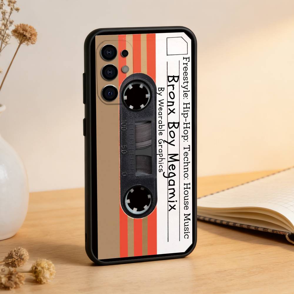 Cassette Tape Retro Style Phone Case Black Silicone Soft For Samsung S25,S24,S21,S22,S23,S30,Ultra,S20,Plus,Fe,Lite