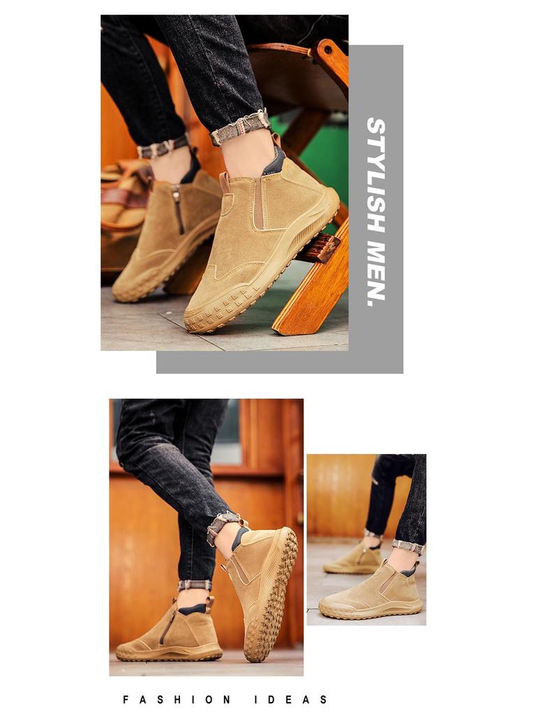 Clearance Men's Slip-On Work Shoes: Wear-Resistant, Non-Slip, Closed-Toe, Versatile, Lazy Labor Protection for Construction Sites.