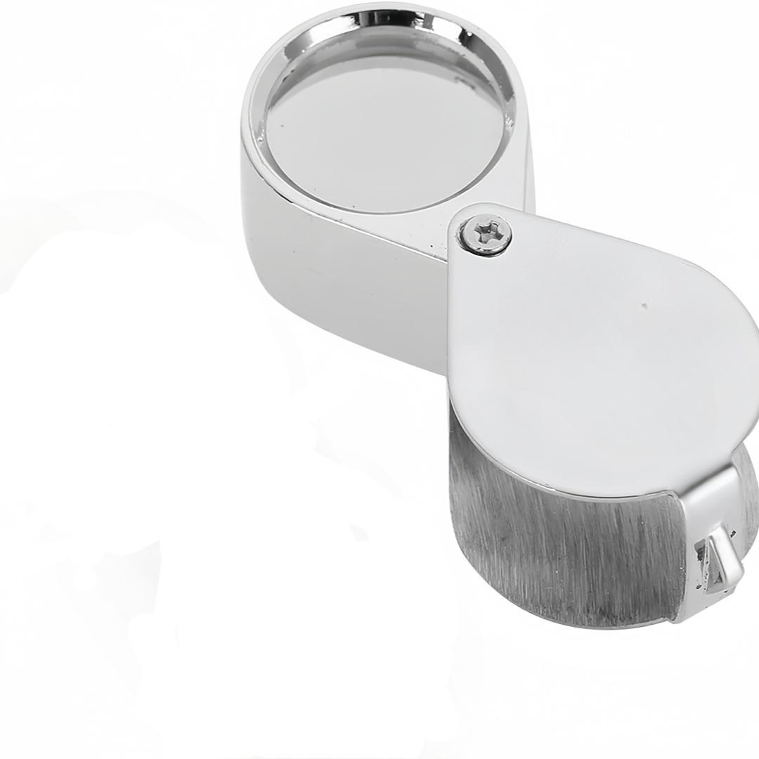 

30/20/10x Magnifying Glass Metal Folding Glass Lens Specialized Amplifier for Identifying Antique Reading Materials The Elderly 30x срібний