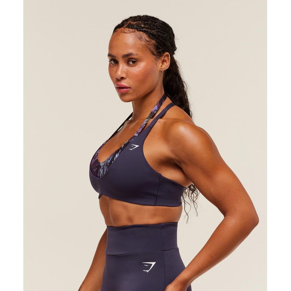 Gymshark Reps T Back sporTs Bra midnighT Purple Morning Blue B3b3d Pcgh