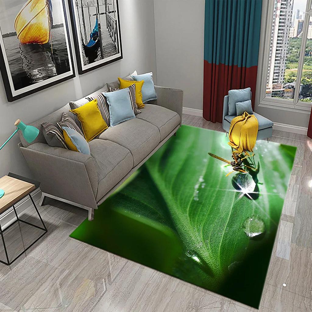 3D Natur-Thema Teppich Eingangstür Fußmatte Wald Insekt Pflanze Rutschfeste Fußmatte Wohnzimmer Schlafzimmer Badezimmer Heimdekoration