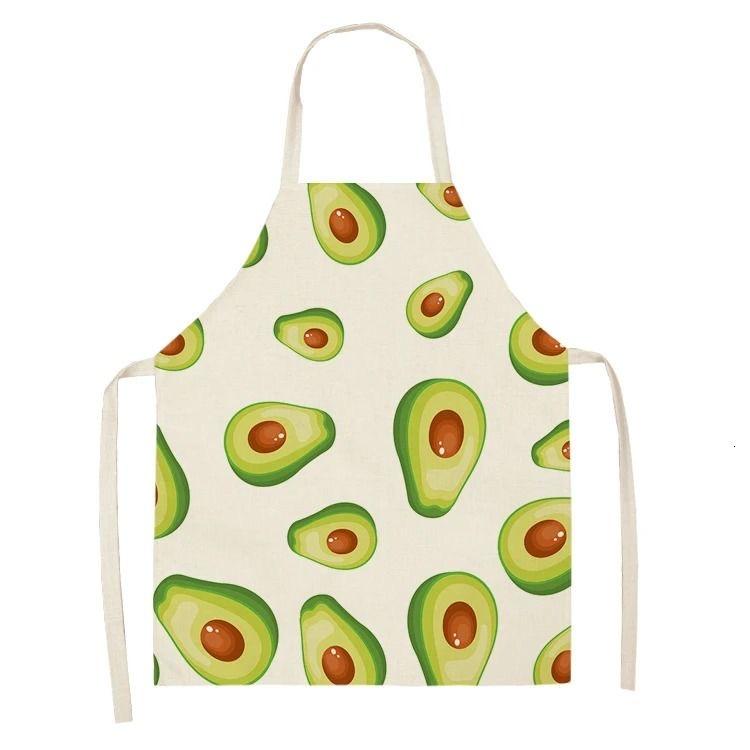 Avocado Pattern Apron Adult Children Sleeveless Anti-fouling Kitchen Home Kitchen Baking Waist Bib 47x38cm