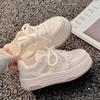 Milk Huhu thick-soled little white shoes women's thin summer mesh breathable niche casual shoes female students board shoes women