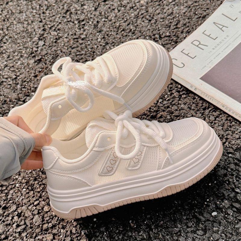Milk Huhu thick-soled little white shoes women's thin summer mesh breathable niche casual shoes female students board shoes women