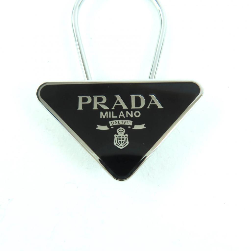 Excellent PRADA Key Ring Triangle Logo Women 2PS395 Used